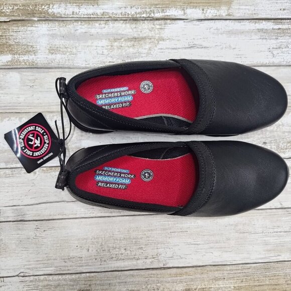 Skechers Women's Work Slip Resistant Memory Foam Slip On Shoes Black Sz 7.5 - Picture 5 of 8